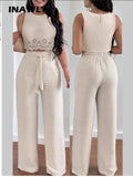 omen’s Floral Off-Shoulder 2-Piece Set | Sleeveless Crop Top and Tie-Front Pants | Casual Summer Co-ord Set | Trendy Boho-Chic Floral Outfit for Women | 2026 Vacation Wear Essentials